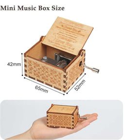 Hand Crank Engraved Musical Box Creative Gift Ornaments-Daughter to Mom