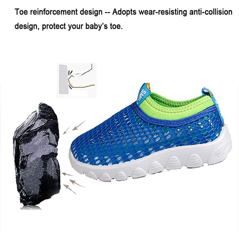 Toddler Kids Water Shoes Breathable Mesh Running Sneakers Sandals for Boys Girls-Blue