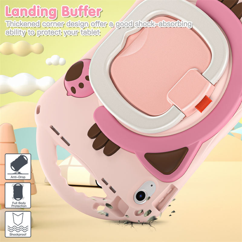 Cat Tablet Case For iPad 10th Kids Friendly with Handle Stand-Pink