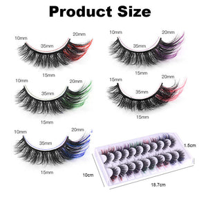 Cat Eye Colorful False Eyelashes Reusable Lash for Cosplay Festival
