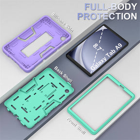 ShockProof Tablet Case with Stand for Samsung Galaxy A9 8.7 Inch-PurpleGreen