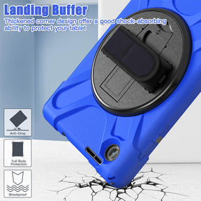 Tablet Case Heavy Duty with Swivel Stand for Lenovo Tab M8 4th Gen-Blue