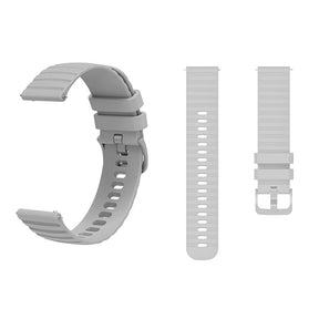 Silicone Watch Band Wave Pockmark for Samsung Cear S2 Huawei Watch GT-Grey