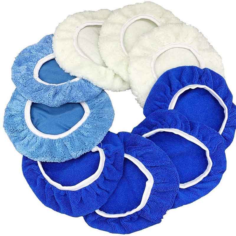 9PCS Waxers Bonnet Set Car Polishing Pads for Orbital Buffer Polisher