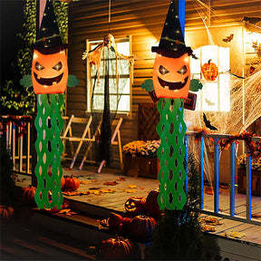 2Pcs Halloween Decorations Pumpkin Witch Hat Outdoor Hanging Lights for Party Ornaments