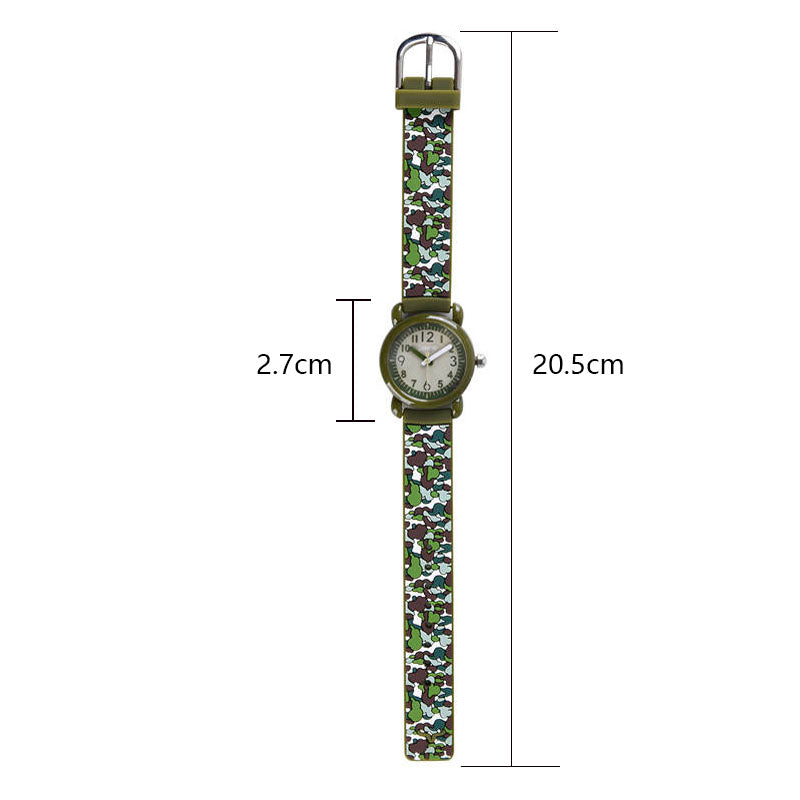 Kids Silicone Camouflage Watches 3D Cartoon Military Watches-ArmyGreen