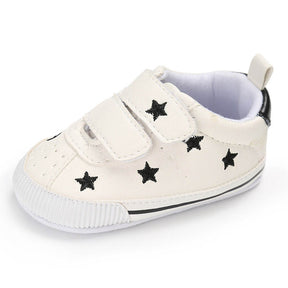 Baby Boys Girls Shoes Non-slip Velcro Sneakers Toddler First Walkers Shoes-StarBlack