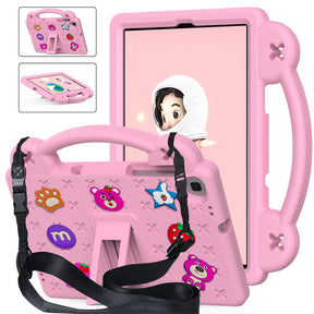 StrawberryTablet Case with Holder Shoulder Strap for Samsung 10.1 inch Galaxy Tab A T510/T515-Pink