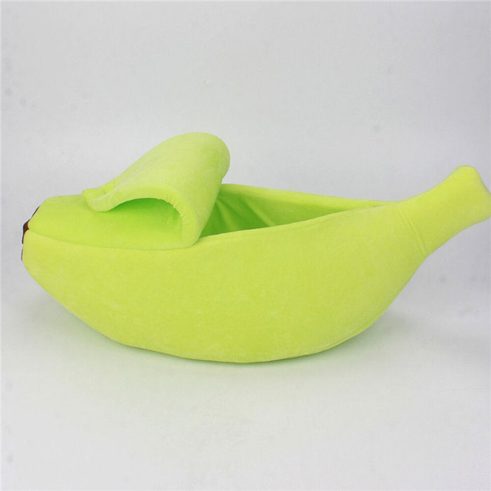 Cute Banana Cat Bed House Soft Pet Supplies-Green