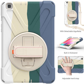 Samsung Tablet Case With Pencil Stand+Rotating Stand+Shoulder Strap For Tab A 8 T290/T295-Green
