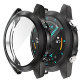 TPU Screen Protector Case For Huawei Watch GT2 42mm&46mm with HD Tempered Glass-Black