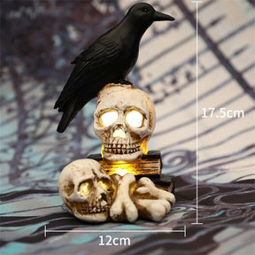 Halloween Realistic Crow Skull Lamp for Party Decor