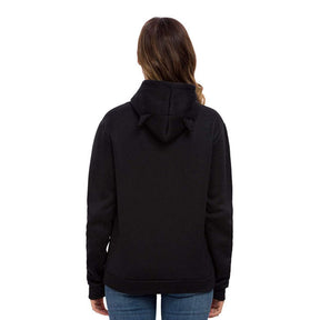 Women Teen Girls Cat Printed Hoodie Sweatshirt Cute Cat Ear Pullover Sweatshirt-Black