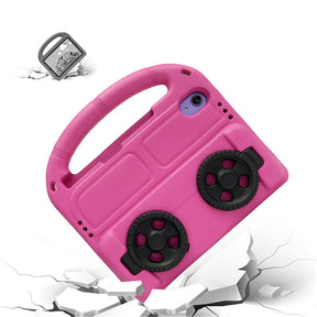 Wheel iPad Case For iPad Mini 6 Shockproof Stand Cover With Handle Stand-Rose