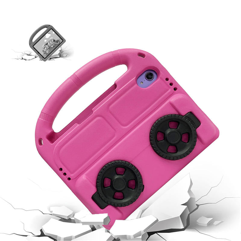 Wheel iPad Case For iPad Mini 6 Shockproof Stand Cover With Handle Stand-Rose