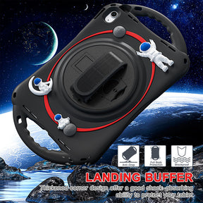 iPad Case Rugged Case with Handle Stand Shoulder Strap for iPad 10th 10.9 Inch 2022-Black