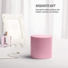 Home & LivingJewelry Storage Box 4-Layer Rotatable Jewelry Accessory Organizer Tray with Lid for Rings Bracelets -Pink