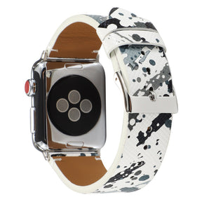 Graffiti Painted PU Leather Watch Band Microfiber Design For Apple Watch SE/6/5/4/3/2/1(Graffiti1)