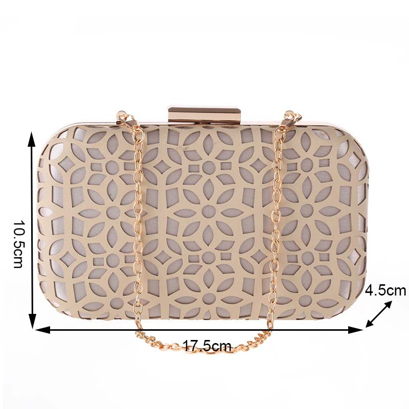 Womens PU Leather Grab Bag Formal Occasion Party Wallet-Apricot