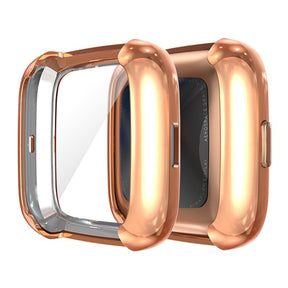 For Fitbit Versa Lite Electroplated Soft TPU Slim Watch Case -Rose Gold