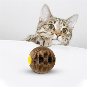 Cardboard Scratching Ball Catnip Pet Cat Toys-Round Shape