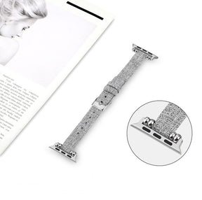 Slim Canvas Watch Band With Positioning Beads For Apple Watch SE/6/5/4/3/2/1(Light Grey)