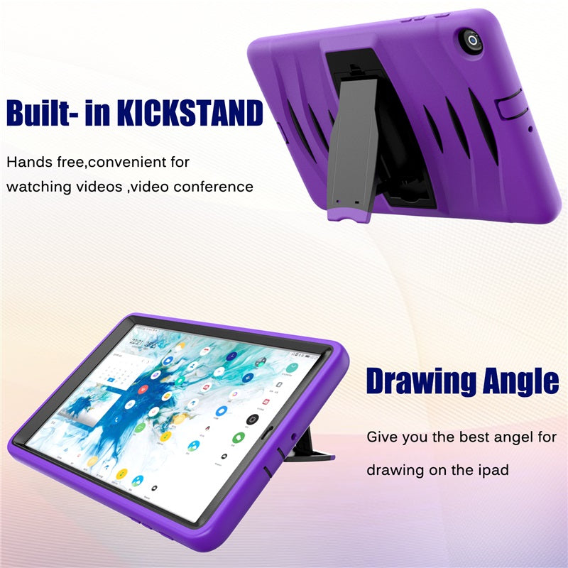 Shock Wave Kickstand Case Anti-Fall Protection For Samsung Tab A 10.1 T510/T515(2019)-Purple