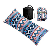 Portable Ethnic Style Camping Pillow with Storage Bag-Navy Blue