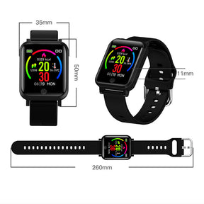 F29 HD Smart Watch with Temperature Heart Rate Blood Oxygen Monitor-Blue