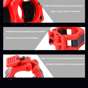 Pair of Olympic Barbell Clip Professional Barbell Plate Lock Collar Clip for 5CM Lever-Black