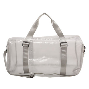 Clear PVC Tote Bag Waterproof Large Capacity Bag for Sports Gym Swim-LightGray