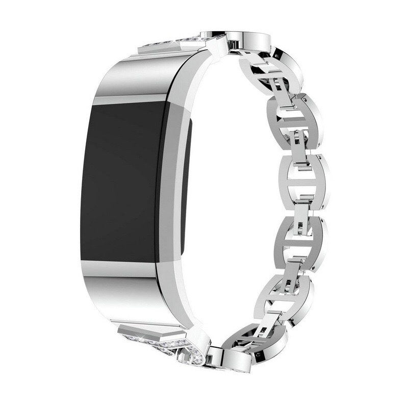 VO Bling Stainless Steel Apple Watch Band Adjustable Wristbands for Apple IWatch Series SE/1/2/3/4/5/6 For Women-Silver