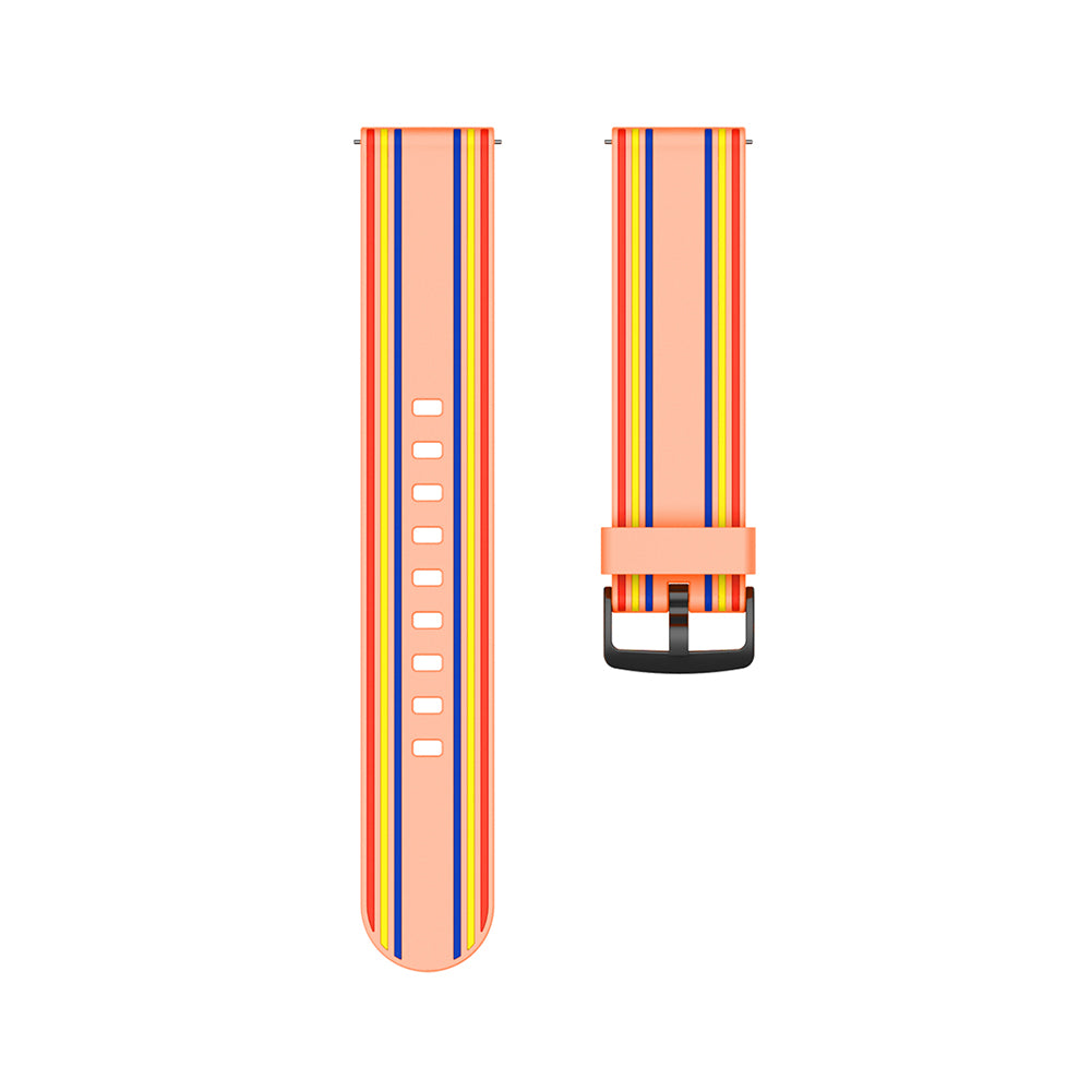 Silicone Band Striped Watch Band For Samsung Galaxy Watch 42/46mm Gear S3 Frontier/Classic(Rainbow Flesh)