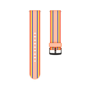 Silicone Band Striped Watch Band For Samsung Galaxy Watch 42/46mm Gear S3 Frontier/Classic(Rainbow Flesh)