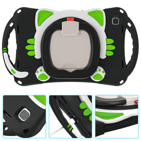 CatB Samsung Tablt Case for Tab A7 10.4  T500/T505/T507/T505N Shockproof Shoulder Strap Handle Stand-Black Green