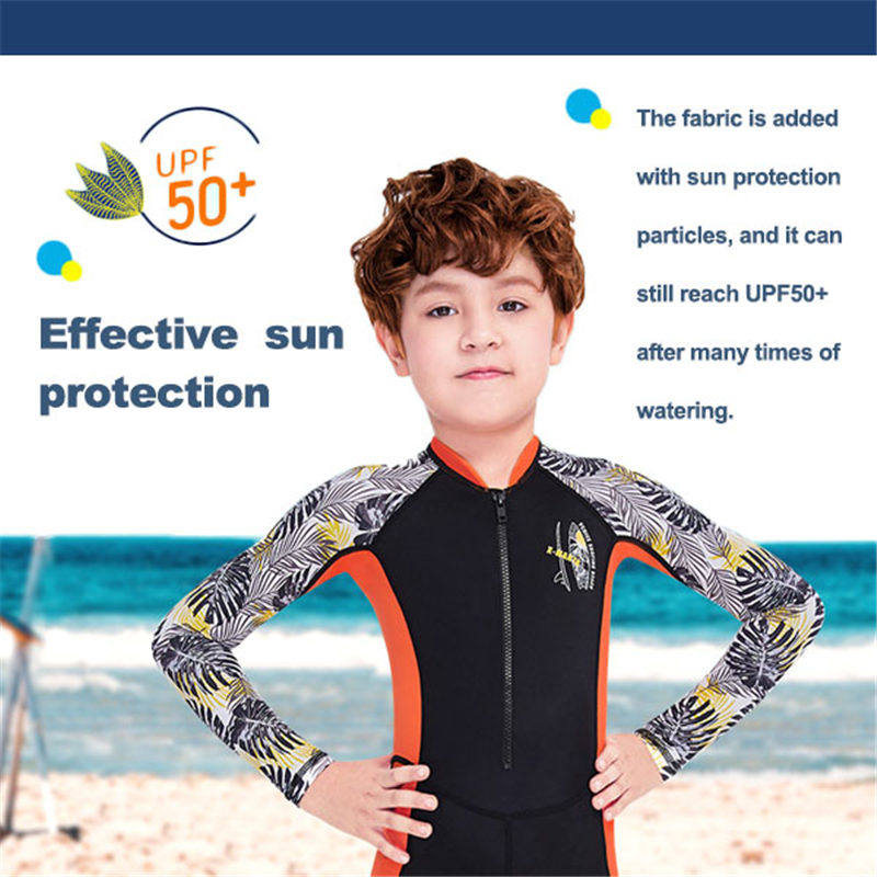 Adore Kids One Piece Long Sleeve Swimsuit Sun Protection Sunsuit-M150186K-Blue