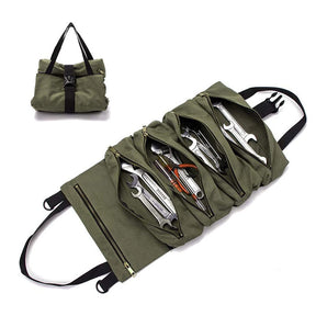 Multi-Purpose Roll up Tool Bag Organizer for Car Camping Gear-ArmyGreen