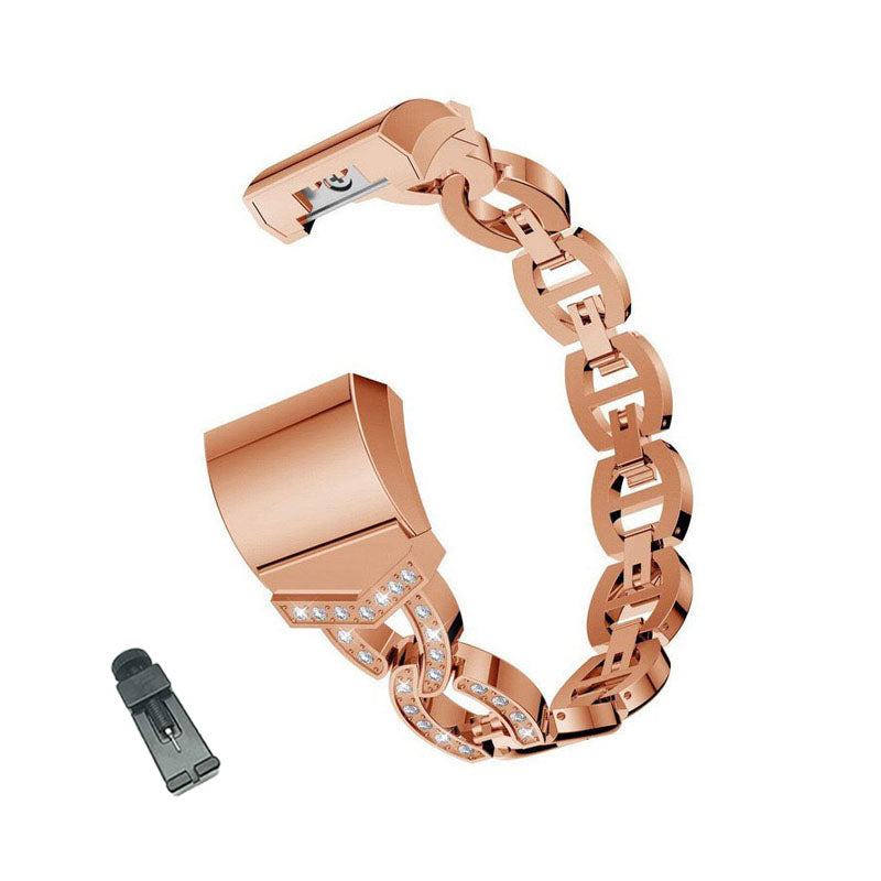 VO Bling Stainless Steel Apple Watch Band Adjustable Wristbands for Apple IWatch Series SE/1/2/3/4/5/6 For Women-Rose Gold