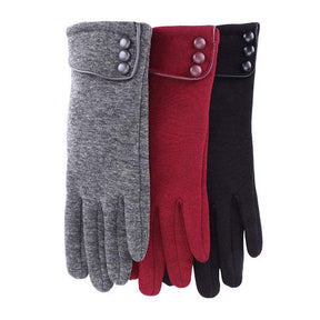 3 Pairs Women Winter Gloves Warm Touchscreen Windproof Gloves-BlackGrayWine Red