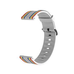 Silicone Band Striped Watch Band For Samsung Galaxy Watch 42/46mm Gear S3 Frontier/Classic(Rainbow White)