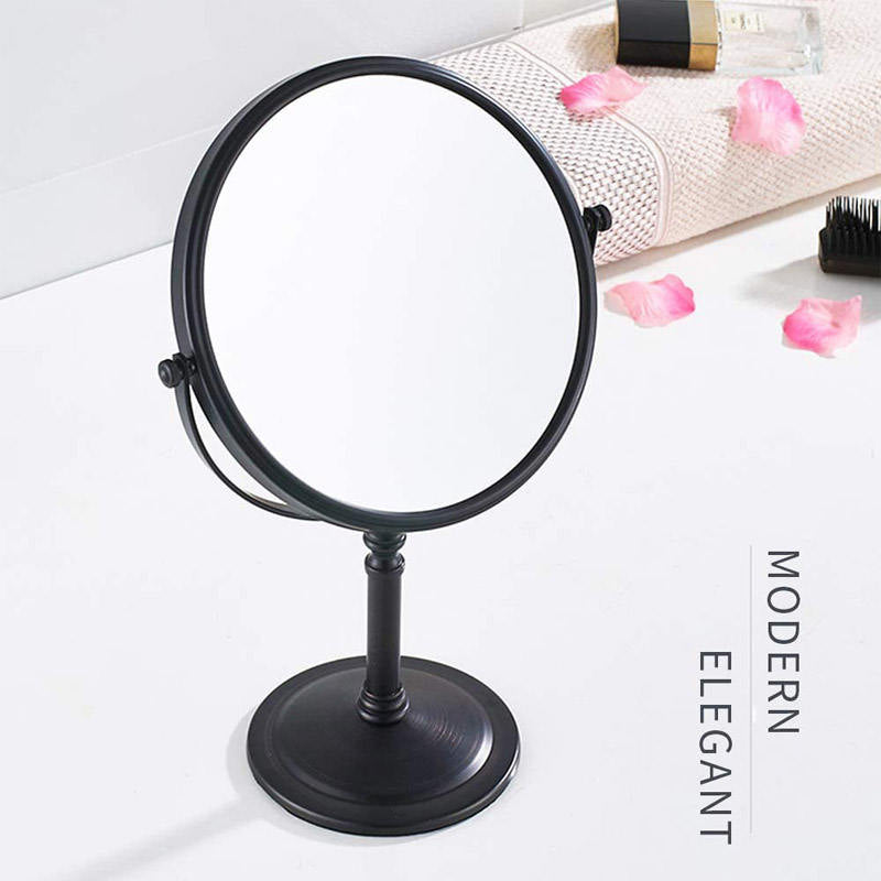 6in Standing Mirror Dual-Sided Magnifying Makeup Mirror-Black