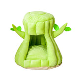 Stump Shape Cozy Pet Bed Warm Sleeping Bed for Cats and Puppy-Green