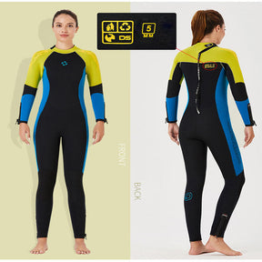 Adore Wetsuits Women's 5mm Premium Neoprene Full Suits for Scuba Diving,Spearfishing,Snorkeling,Surfing,Canoeing Dive Skin-D530003-Yellow