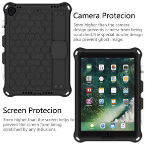Hive iPad Case For iPad Pro/Air 10.5/iPad 10.2 Durable Stand Cover With Shoulder Strap-Black