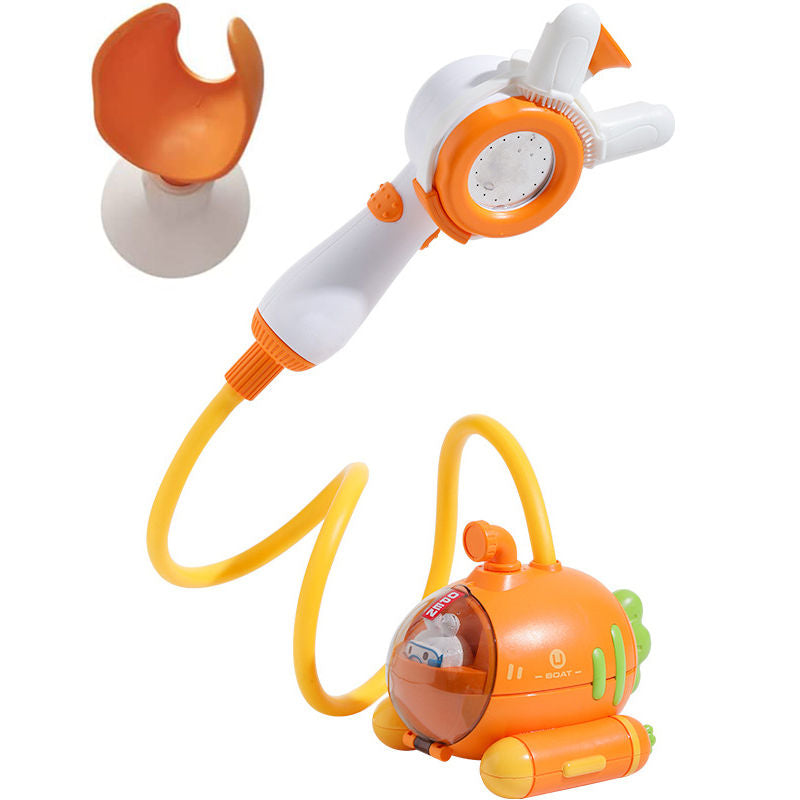 Kids Bath Toy Submarine Spray Station Battery Operated Water Pump with Hand Shower Head