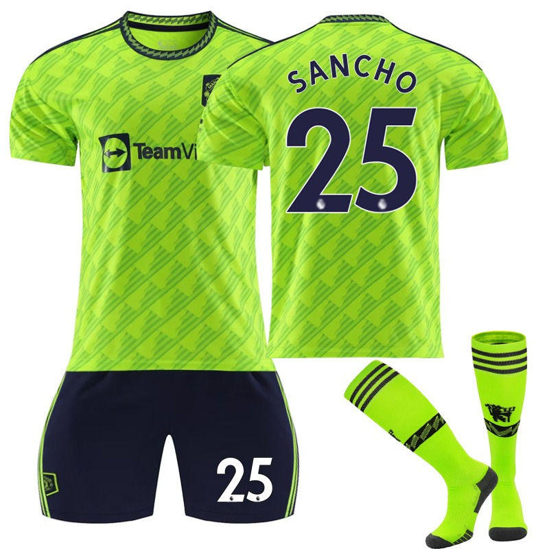 SANCHO #25 Manchester United Second Away Shirt 2022/23 Adult Kids Football Kit