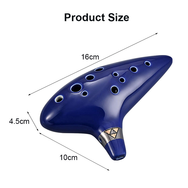 12 Hole 12 Alto C Key Ocarina Instrument with Hand Rest Christmas Gift