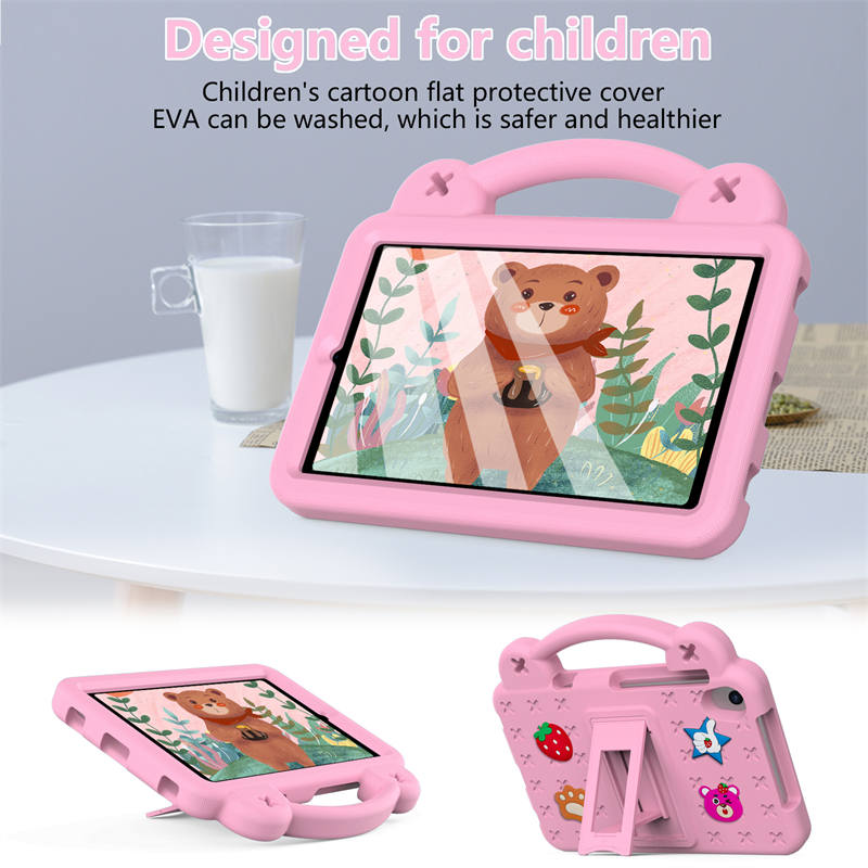 Strawberry Tablet Case with Shoulder Strap Stand for Samsung Galaxy Tab A 8.4 inch 2020-Pink