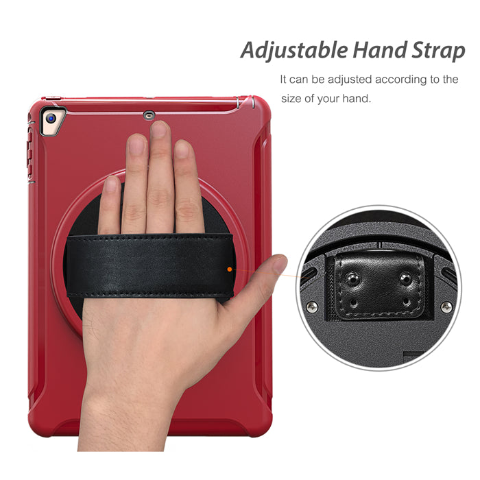 Spider Man 3-Layer Multi-Function Case Hand Strap Tablet Shell For iPad 5/6 iPad Air1/2 iPad Pro 9.7-Red