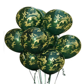 10Pcs High Quality Latex 12 Inch Camouflage Balloons for Outdoors Themed Hunting or Military Celebration or Party